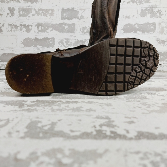 Adam tucker Ledger Brown Leather Block Heel Zip Up Ankle Boots K710 - Picture 8 of 11